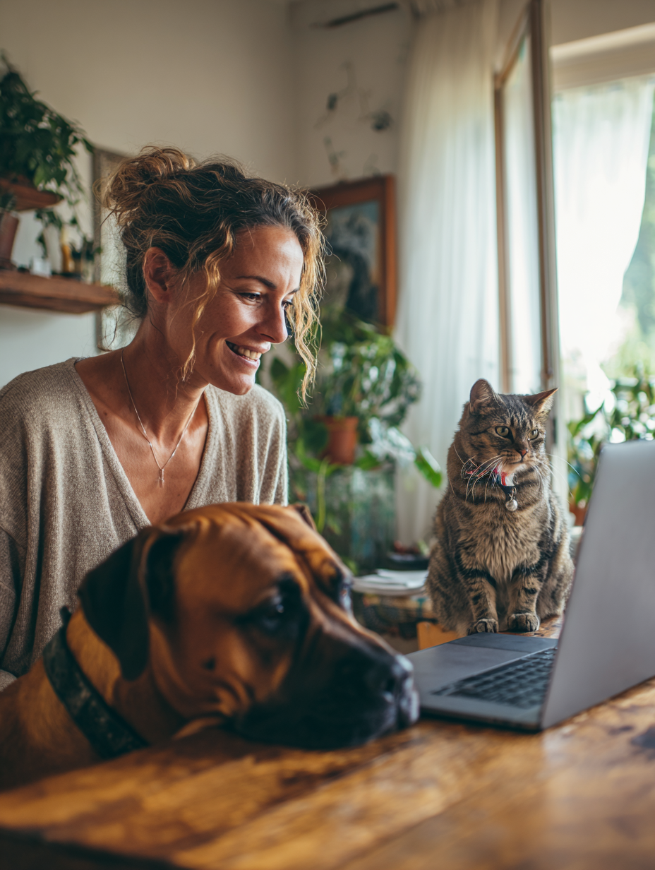 u9137389217_A_woman_smiling_while_working_on_a_laptop_at_home_91f24a2f-be58-4c76-9bf8-d729036c8632_0